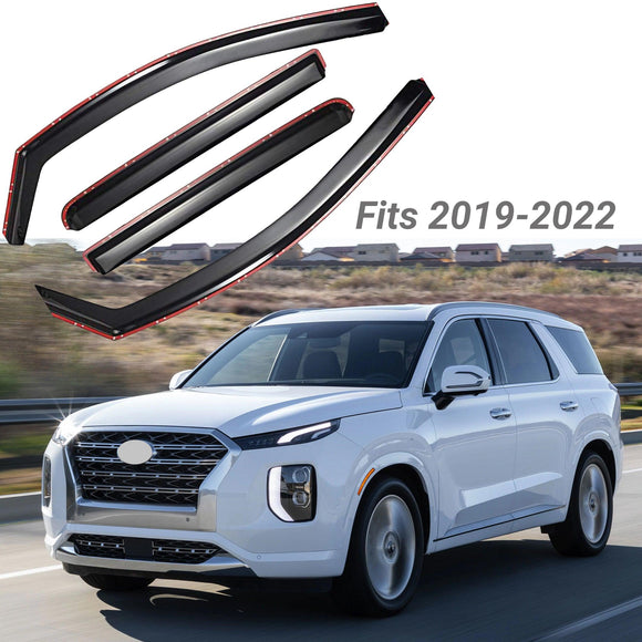 Para Hyundai Palisade 2019-2022, viseras para ventanas con ventilación en el canal, protectores contra la lluvia, el sol y el viento, deflectores de sombra 