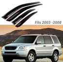 Se adapta a Honda Pilot 2003-2008, viseras para ventanas con ventilación de canal exterior, protectores contra la lluvia, el sol y el viento, deflectores de sombra -2