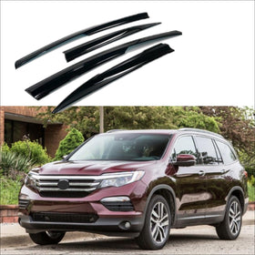 Fit 2016-2022 Honda Pilot 3D Mugen Style Vent Window Visors Rain Sun Wind Guards Shade Deflectors