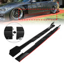 For 2014-2022 Infiniti Q50 ST Style Side Skirt Extension Lip (Gloss Black Red Trim)-2