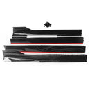 For 2014-2022 Infiniti Q50 ST Style Side Skirt Extension Lip (Gloss Black Red Trim)-5