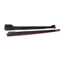 For 2014-2022 Infiniti Q50 ST Style Side Skirt Extension Lip (Gloss Black Red Trim)-4