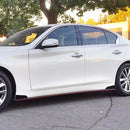 For 2014-2022 Infiniti Q50 ST Style Side Skirt Extension Lip (Gloss Black Red Trim)-3