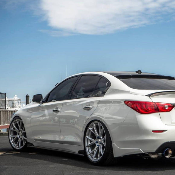 For 2014-2022 Infiniti Q50 ST Style Lower Side Skirt Extension Lip (Gloss Black)