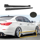 For 2014-2022 Infiniti Q50 ST Style Side Skirt Extension Lip (Carbon Fiber Print)-1