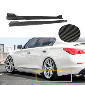 For 2014-2022 Infiniti Q50 ST Style Lower Side Skirt Extension Lip (Gloss Black)