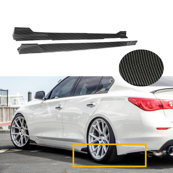 For 2014-2022 Infiniti Q50 ST Style Lower Side Skirt Extension Lip (Gloss Black)
