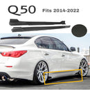 For 2014-2022 Infiniti Q50 ST Style Side Skirt Extension Lip (Carbon Fiber Print)-2