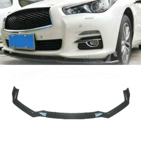 Fits 2014-2017 Infiniti Q50 Base Premium Front Bumper Lip Spoiler (Carbon Fiber Print)