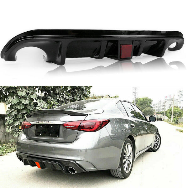 Fits 2014-2017 Infiniti Q50 Rear Spoiler Lower Diffuser with LED Light by Superautousa