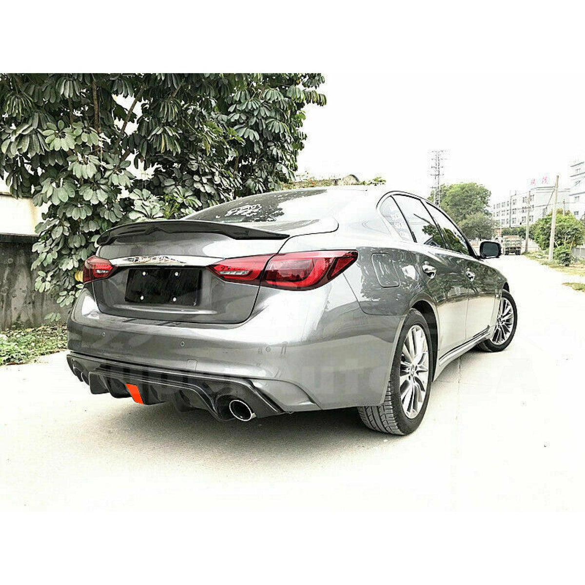 Fits 2018-2021 Infiniti Q50 Rear Diffuser with LED Light | SuperAutoUSA