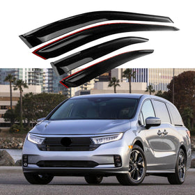 Se adapta a Honda Odyssey 2018-2024, viseras para ventanas con ventilación de canal exterior, protectores contra la lluvia, el sol y el viento, deflectores de sombra 