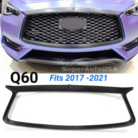 Fits 2017-2022 Q60 Front Grille Grill Outline Cover (Carbon Fiber Print)