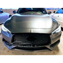 Fits 2017-2022 Q60 Front Grille Grill Outline Trim Frame Cover (Gloss Black)-4