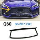 Fits 2017-2022 Q60 Front Grille Grill Outline Trim Frame Cover (Gloss Black)-6