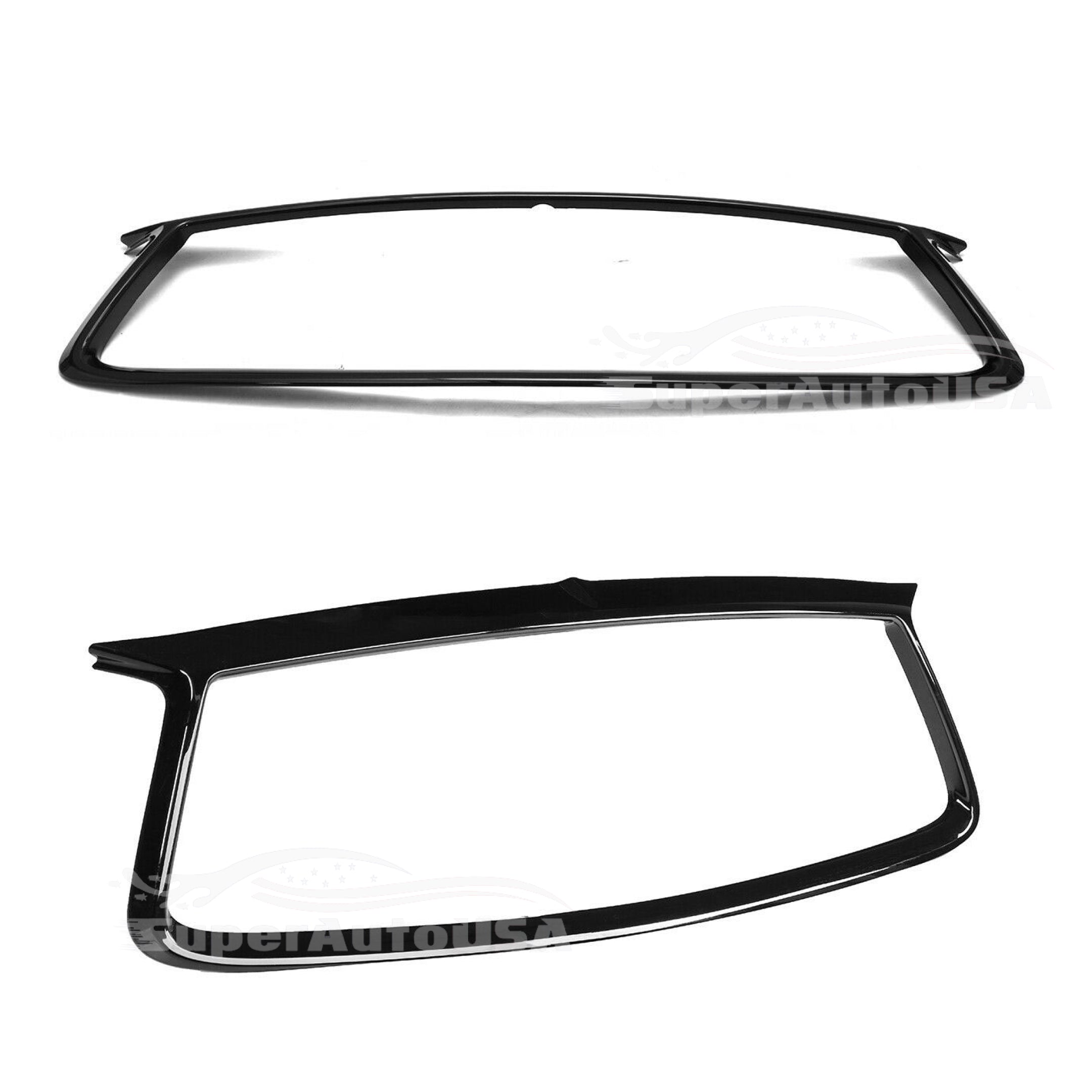 Fits 2017-2022 Q60 Front Grille Grill Outline Trim Frame Cover (Gloss Black)-3
