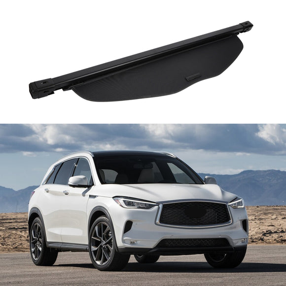 Se adapta a Infiniti QX50 2019-2020, cubierta de carga retráctil para baúl trasero y red gratuita (negra) 