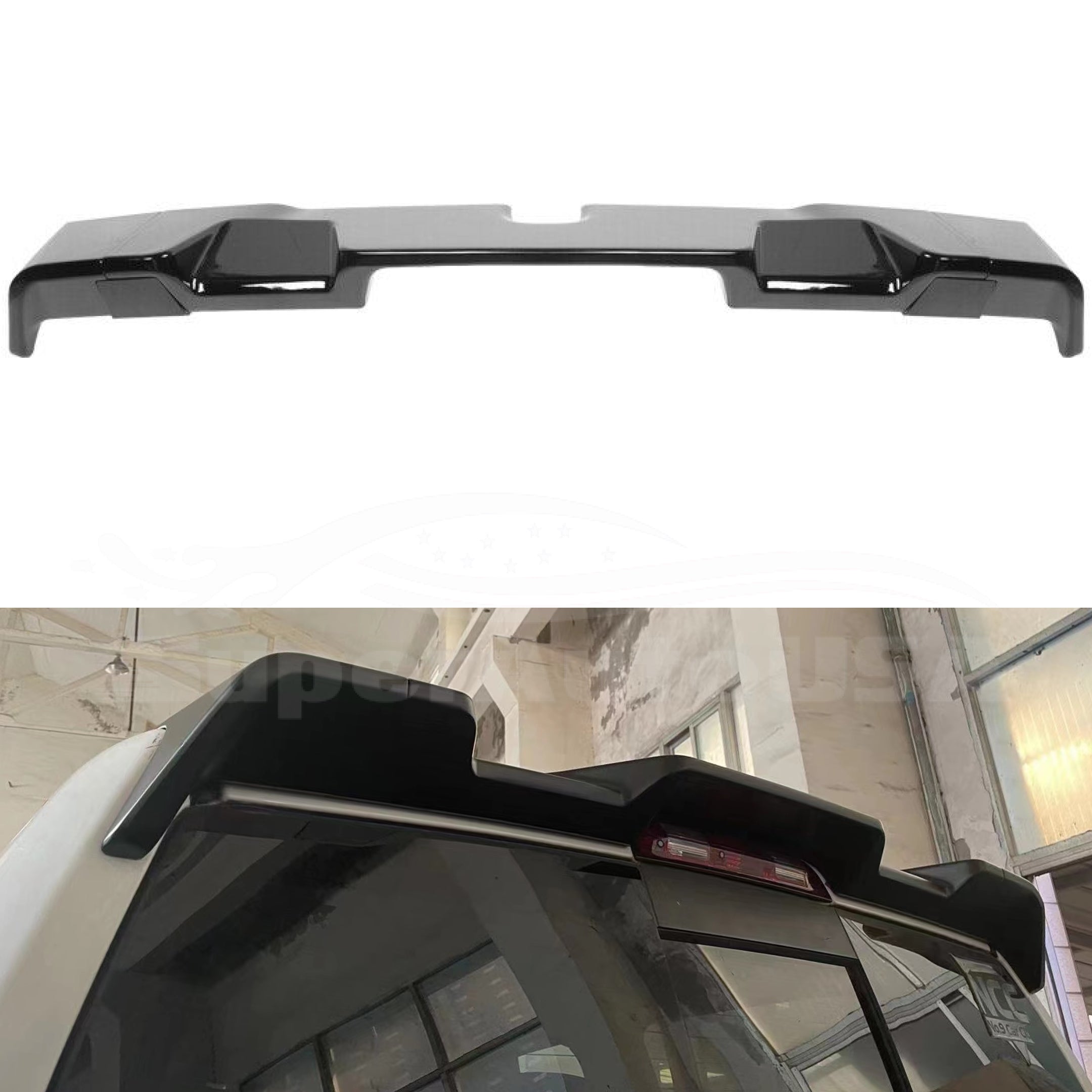 Fits 2019-2021 RAM 1500 Rear Protector Truck Cab Spoiler (Gloss Black)
