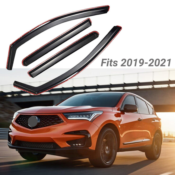 Fit 2019-2022 Acura RDX In-Channel Vent Window Visors Rain Sun Wind Guards Shade Deflectors