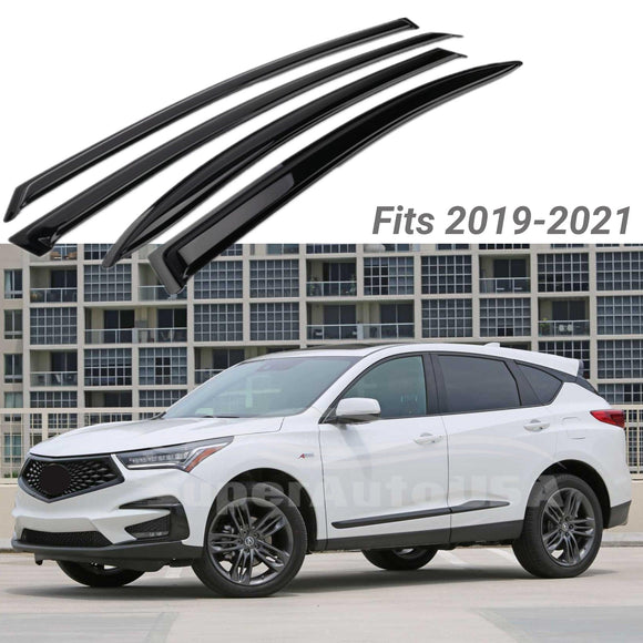 Fit 2019-2022 Acura RDX Out-Channel Vent Window Visors Rain Sun Wind Guards Shade Deflectors