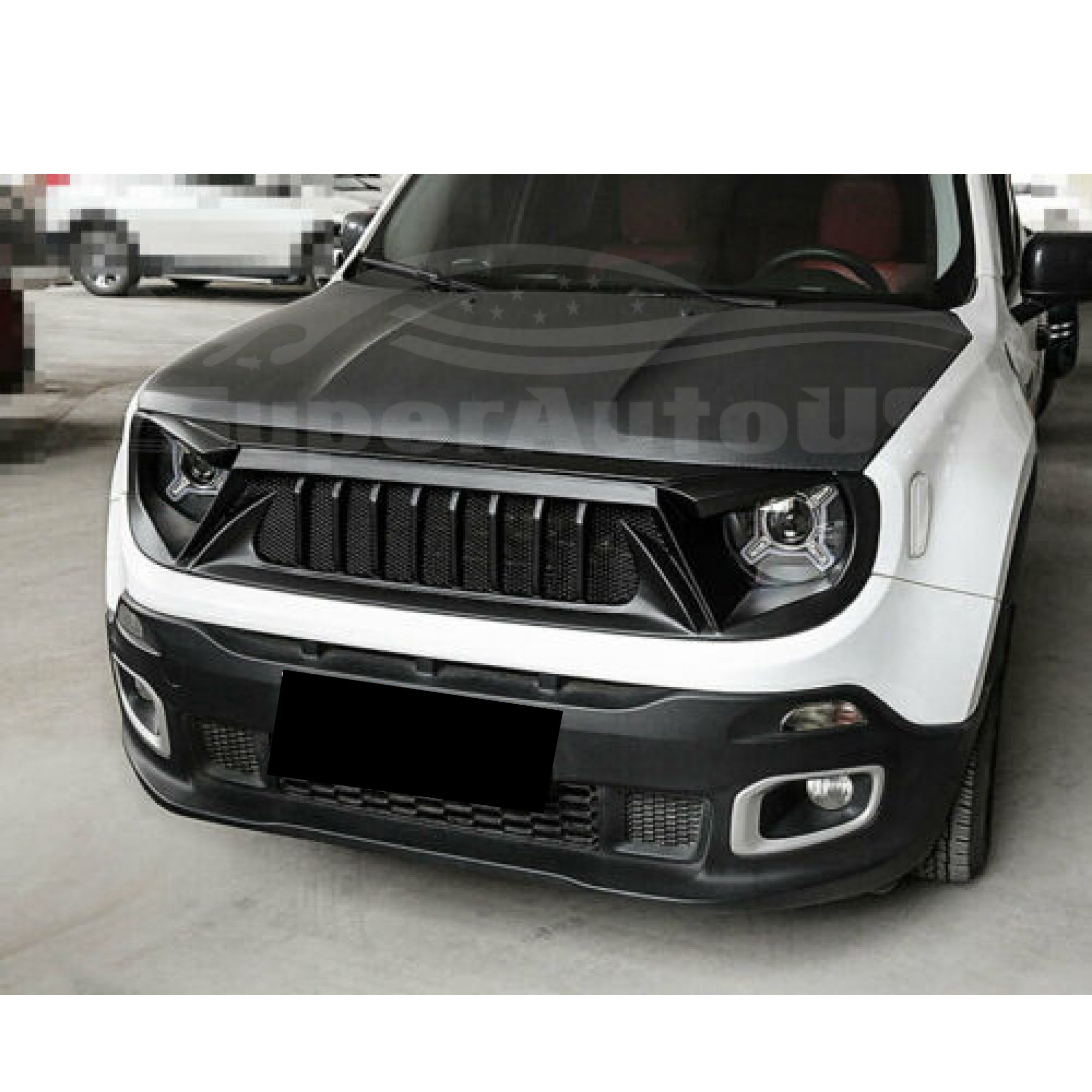 Fit 2015-2018 Jeep Renegade Front Bumper Upper Grill Grille Assembly Shark - 0