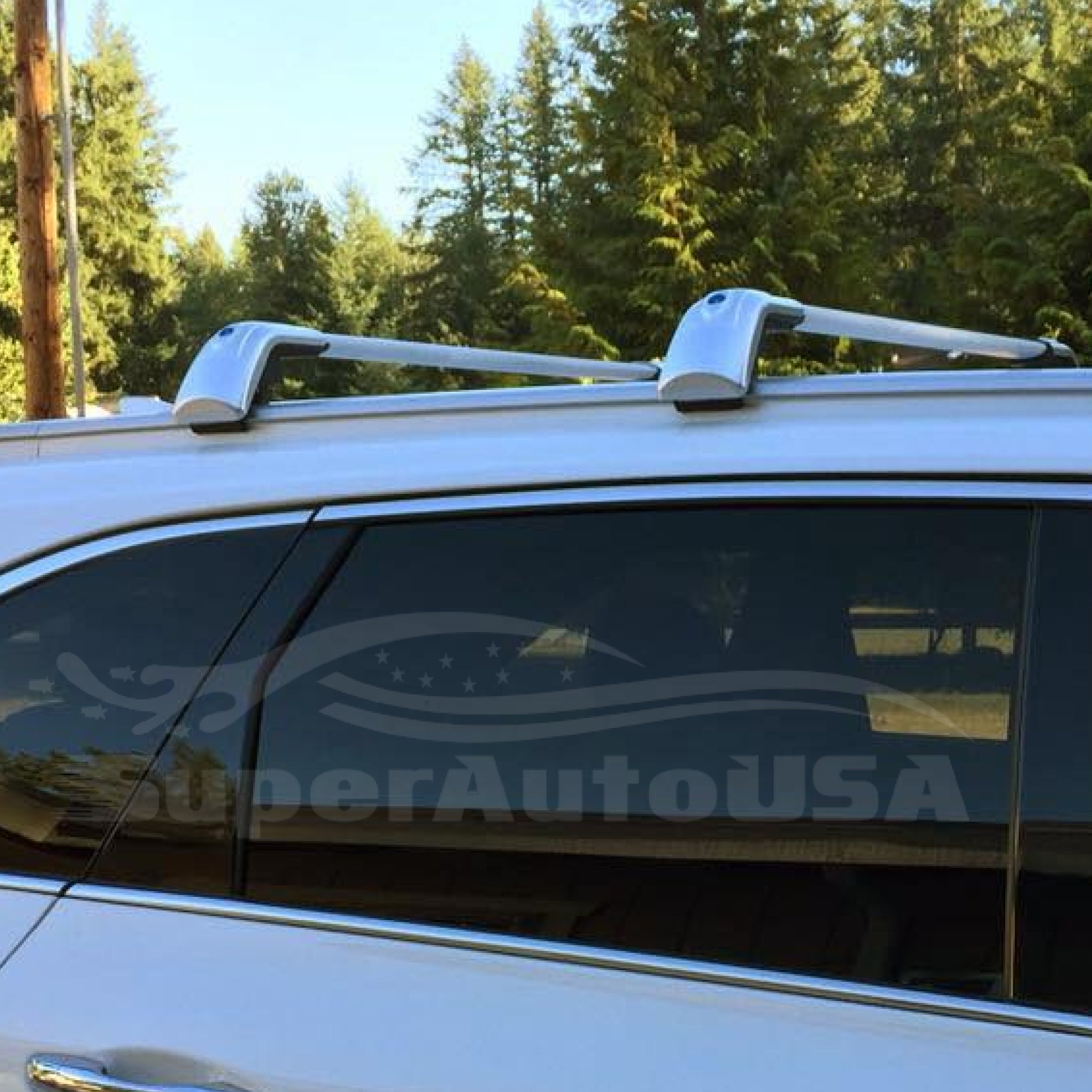 Ajuste 2018-2020 Buick REGAL TourX barra cruzada de equipaje plateada - 0