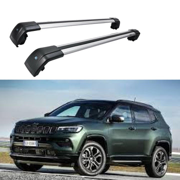 Barra transversal para portaequipaje de techo de aluminio de alta calidad, estilo OE, compatible con Jeep Compass 2017-2021 
