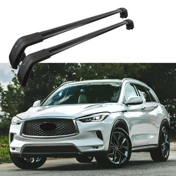 Compatible con Infiniti QX50 2017-2021, portaequipajes de techo negro, barra transversal para equipaje 