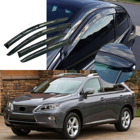 Fit 2010-2016 Lexus RX350 RX450H Carbon Fiber Style Trim Vent Window Visors Rain Sun Wind Guards Shade Deflectors