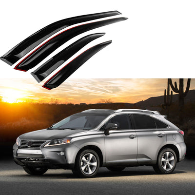 Fit 2010-2015 Lexus RX350 RX450h Out-Channel Vent Window Visors Rain Sun Wind Guards Shade Deflectors