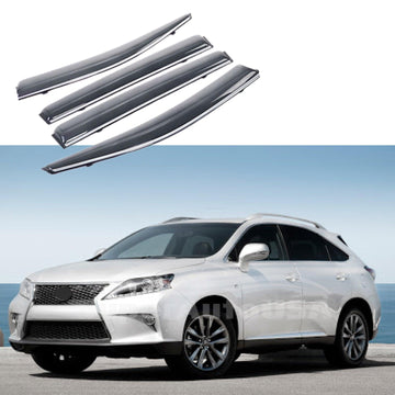Compatible con Lexus RX350 RX450H 2010-2015, molduras cromadas con clip, parasoles para ventanas, protectores contra la lluvia, el sol y el viento, deflectores de sombra 
