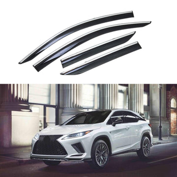 Compatible con Lexus RX350 RX450H 2016-2022, molduras cromadas con clip, parasoles para ventanas, protectores contra la lluvia, el sol y el viento, deflectores de sombra 