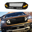 Fits 2019-2021 Ford Ranger Monster style Black Front Grille with LED Lights-1