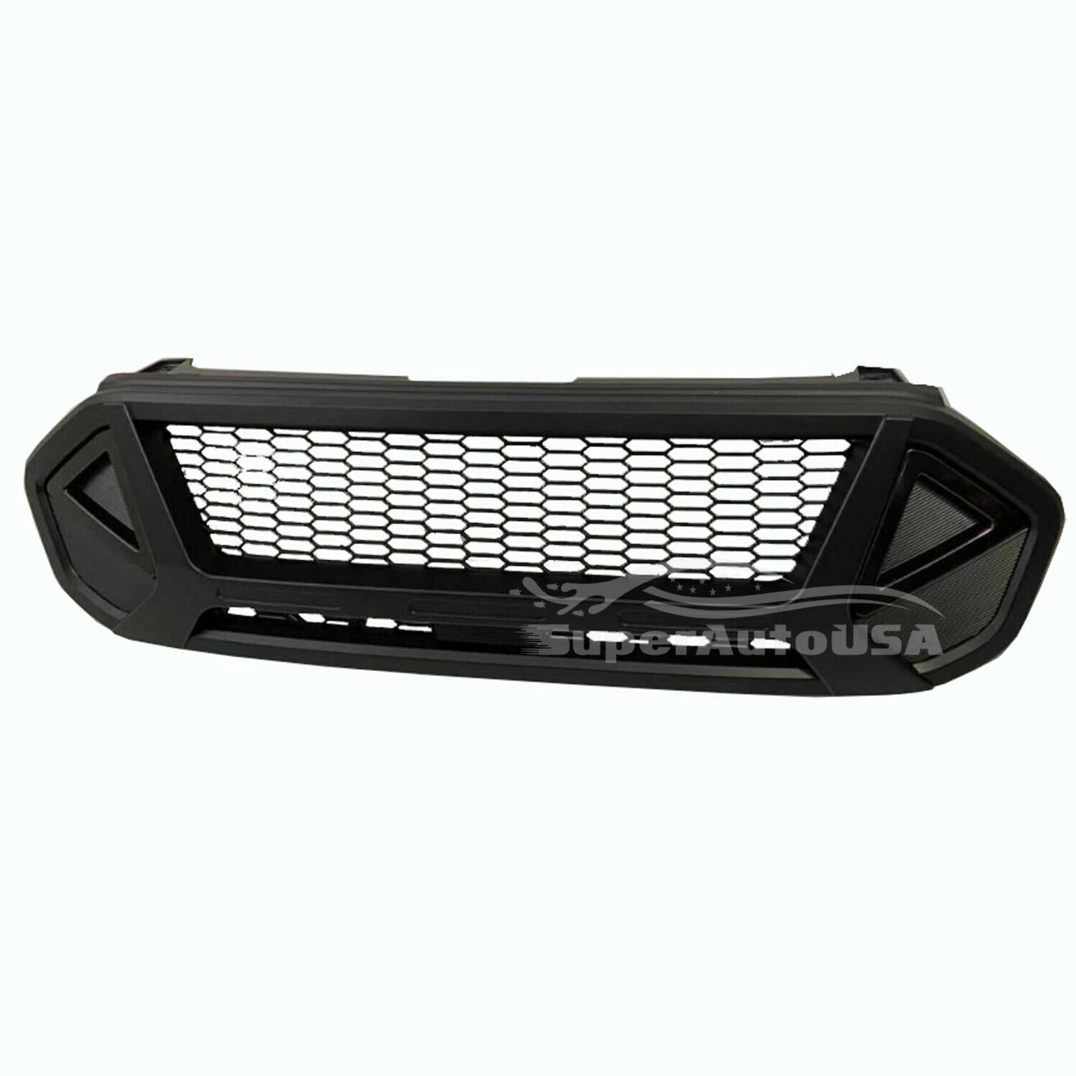 Fits 2019-2021 Ford Ranger Monster style Black Front Grille with LED Lights - 0