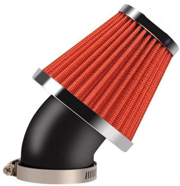 Filtro de aire Spike de 45 grados y 48 mm para vehículos todo terreno Honda Red Yamaha Kawasaki Suzuki (rojo) 