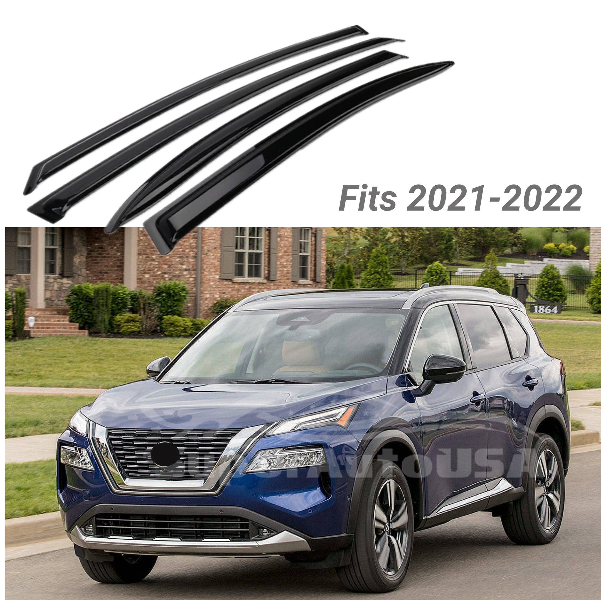 Fit 20212024 Nissan Rogue Vent Window Visors Rain Sun Wind Guards