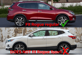 Fit 2014-2019 Nissan Rogue Out-Channel Vent Window Visors Rain Sun Wind Guards Shade Deflectors