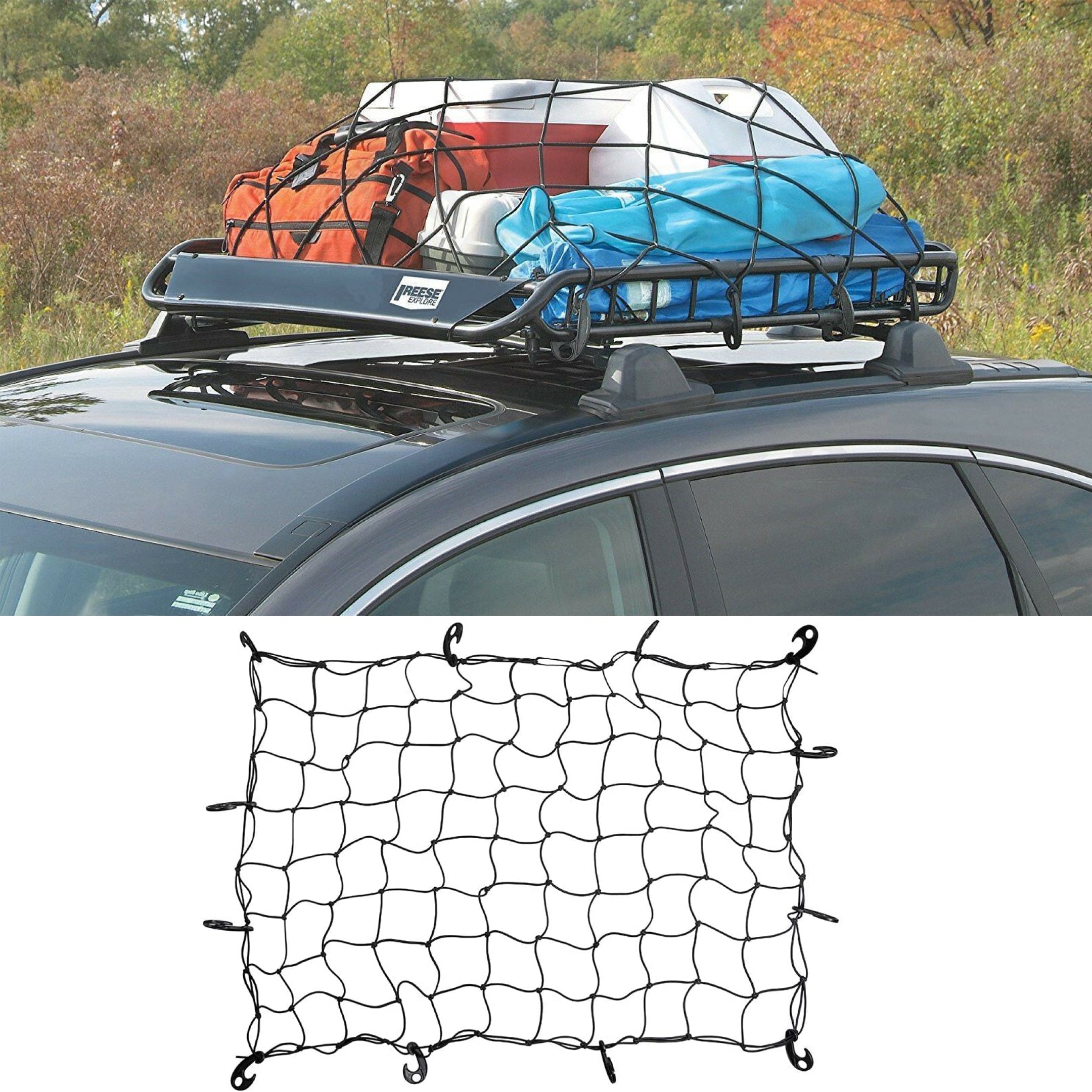 Universal SUV Cargo Net, Rugged Ridge, Roof Rack Stretch Net, Solid for Ford US