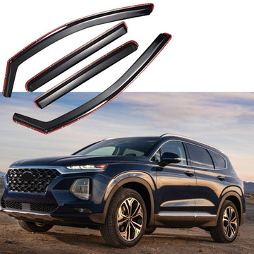 Para Hyundai SantaFe 2019-2023, viseras para ventanas con ventilación en el canal, protectores contra la lluvia, el sol y el viento, deflectores de sombra