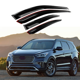 For Hyundai Santa Fe Sport 2013-2018 3D Mugen Style Vent Window Visors Rain Sun Wind Guards Shade Deflectors