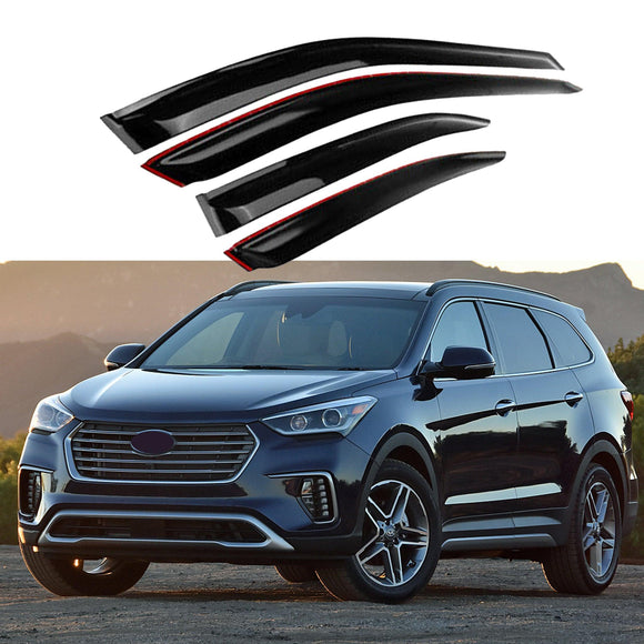 For Hyundai Santa Fe Sport 2013-2018 Out-Channel Vent Window Visors Rain Sun Wind Guards Shade Deflectors