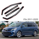 Se adapta a Toyota Sienna 2011-2020, viseras para ventanas con ventilación en canal, protectores contra la lluvia, el sol y el viento, deflectores de sombra -2