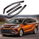 Se adapta a Toyota Sienna 2021-2023, viseras para ventanas con ventilación en canal, protectores contra la lluvia, el sol y el viento, deflectores de sombra -1