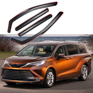 Se adapta a Toyota Sienna 2021-2023, viseras para ventanas con ventilación en canal, protectores contra la lluvia, el sol y el viento, deflectores de sombra 