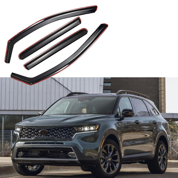For Sorento 2021-2022 In-Channel Vent Window Visors Rain Sun Wind Guards Shade Deflectors