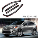 For SORENTO 2016-2020 Clip-On Chrome Trim Vent Window Visors Rain Sun Wind Guards Shade Deflectors-1