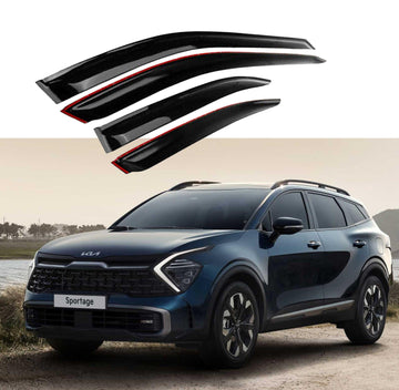 Para Kia Sportage 2017-2022, viseras para ventanas con ventilación de canal exterior, protectores contra la lluvia, el sol y el viento, deflectores de sombra 