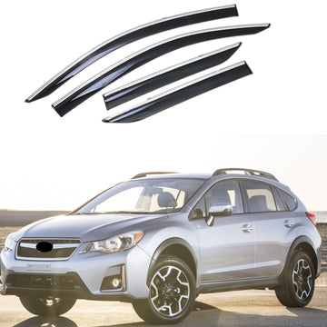 Compatible con Subaru Crosstrek XV 2012-2016, molduras cromadas con clip, viseras para ventanas, protectores contra la lluvia, el sol y el viento, deflectores de sombra 