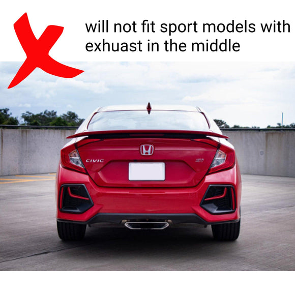 Rear bumper lip with LED for 2017 Civic SuperAutoUSA