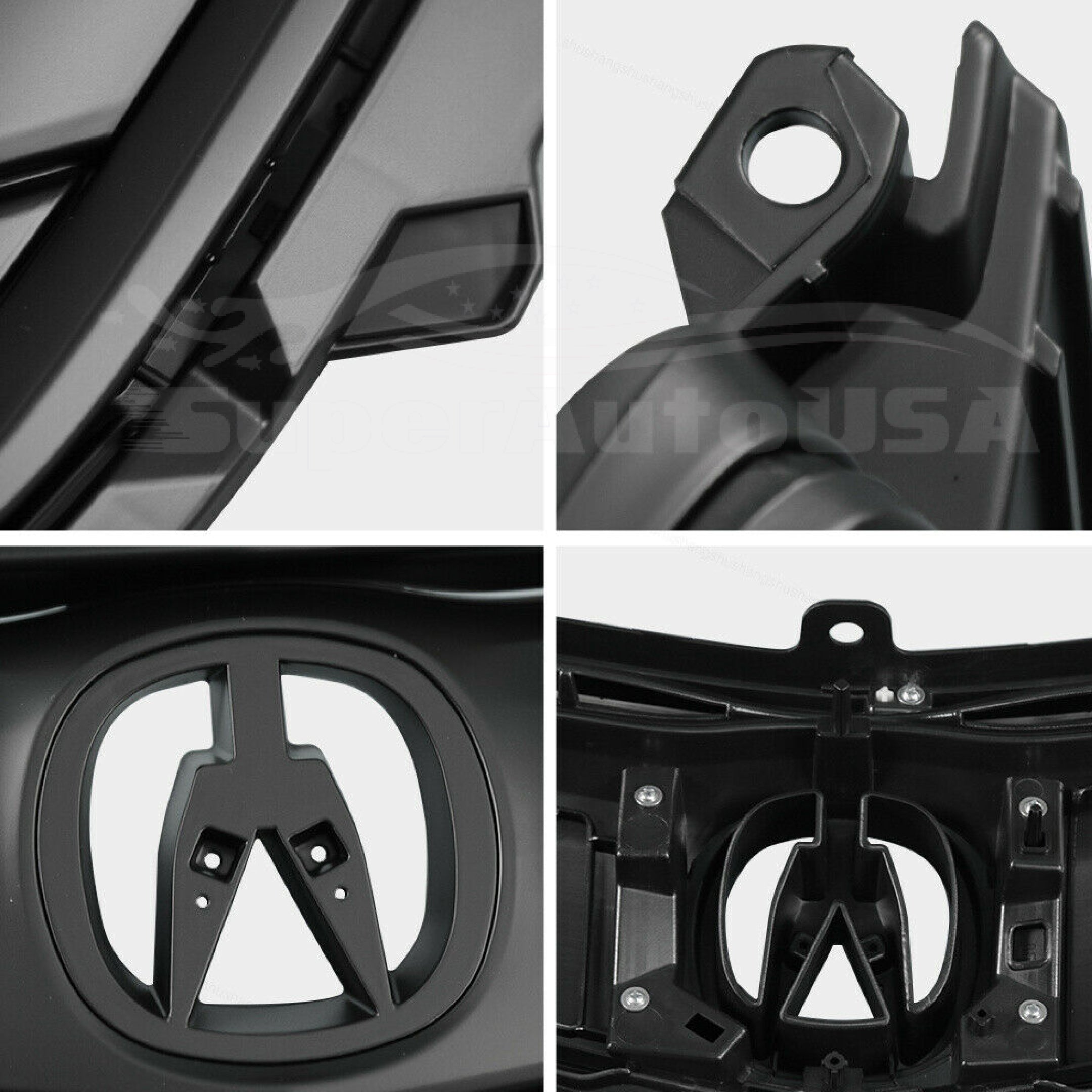 Para 2015-2017 Acura TLX Ensamblaje de rejilla superior de parachoques delantero (pintado en negro mate)